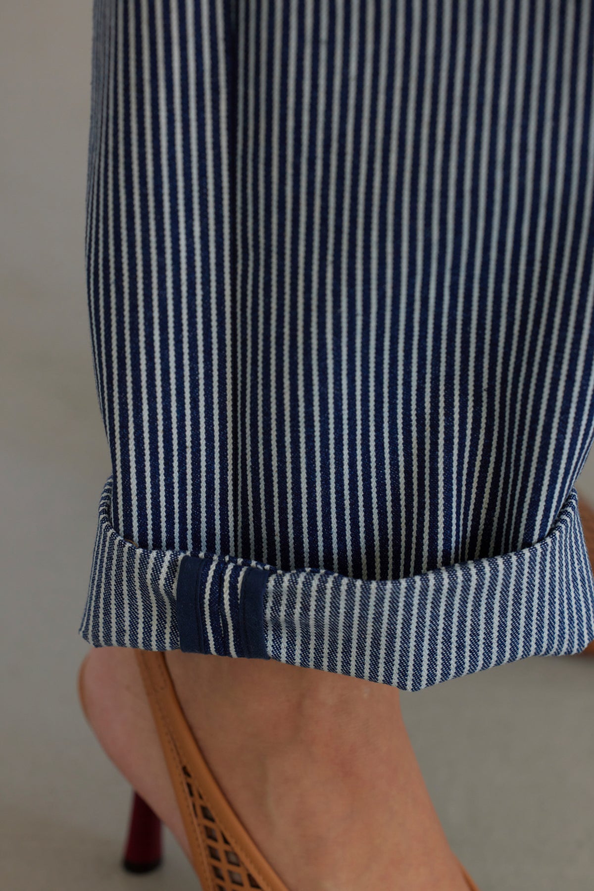 Patty Pant in Railroad Stripe Denim Pants CHRISTINE ALCALAY