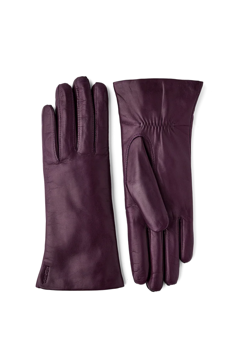 Elisabeth Leather Gloves - Dark Plum Accessories HESTRA