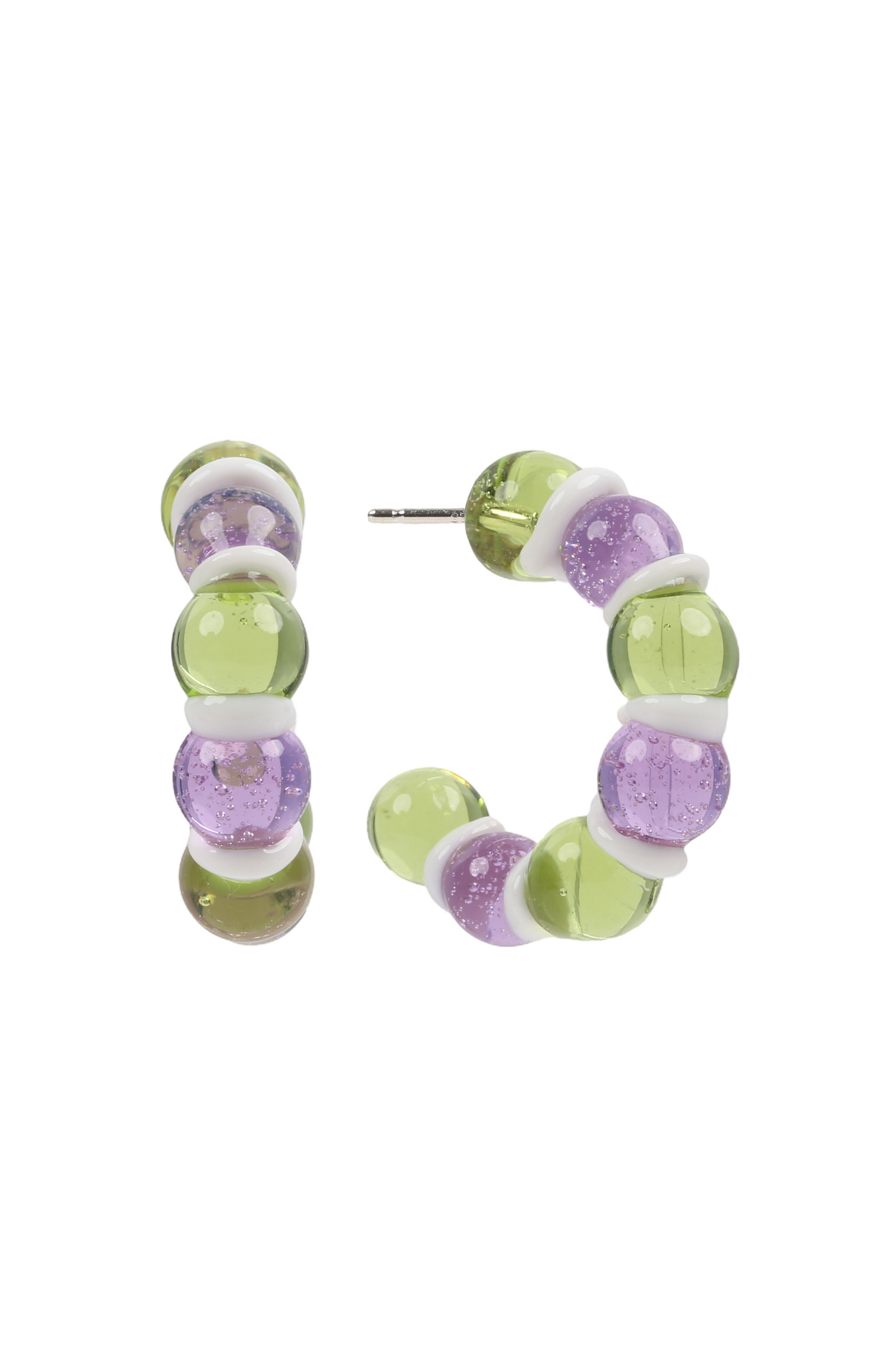 Two Tone Pebble Hoops - Absinthe Jewelry KEANE