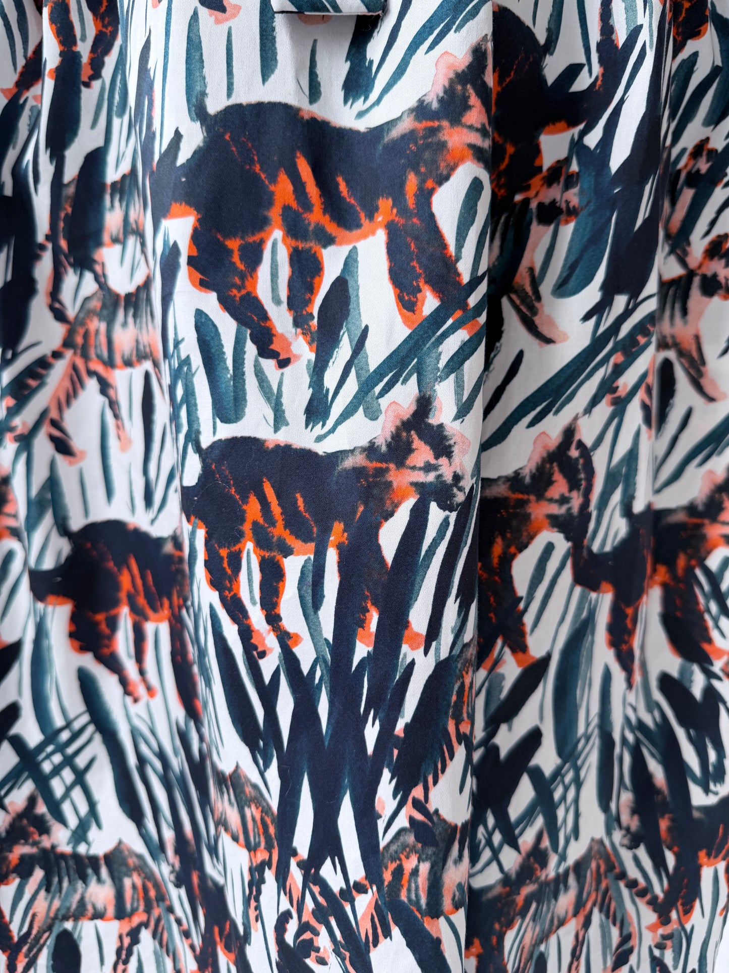 Mari Reversible Wrap Dress in Tiger Print Dresses CHRISTINE ALCALAY