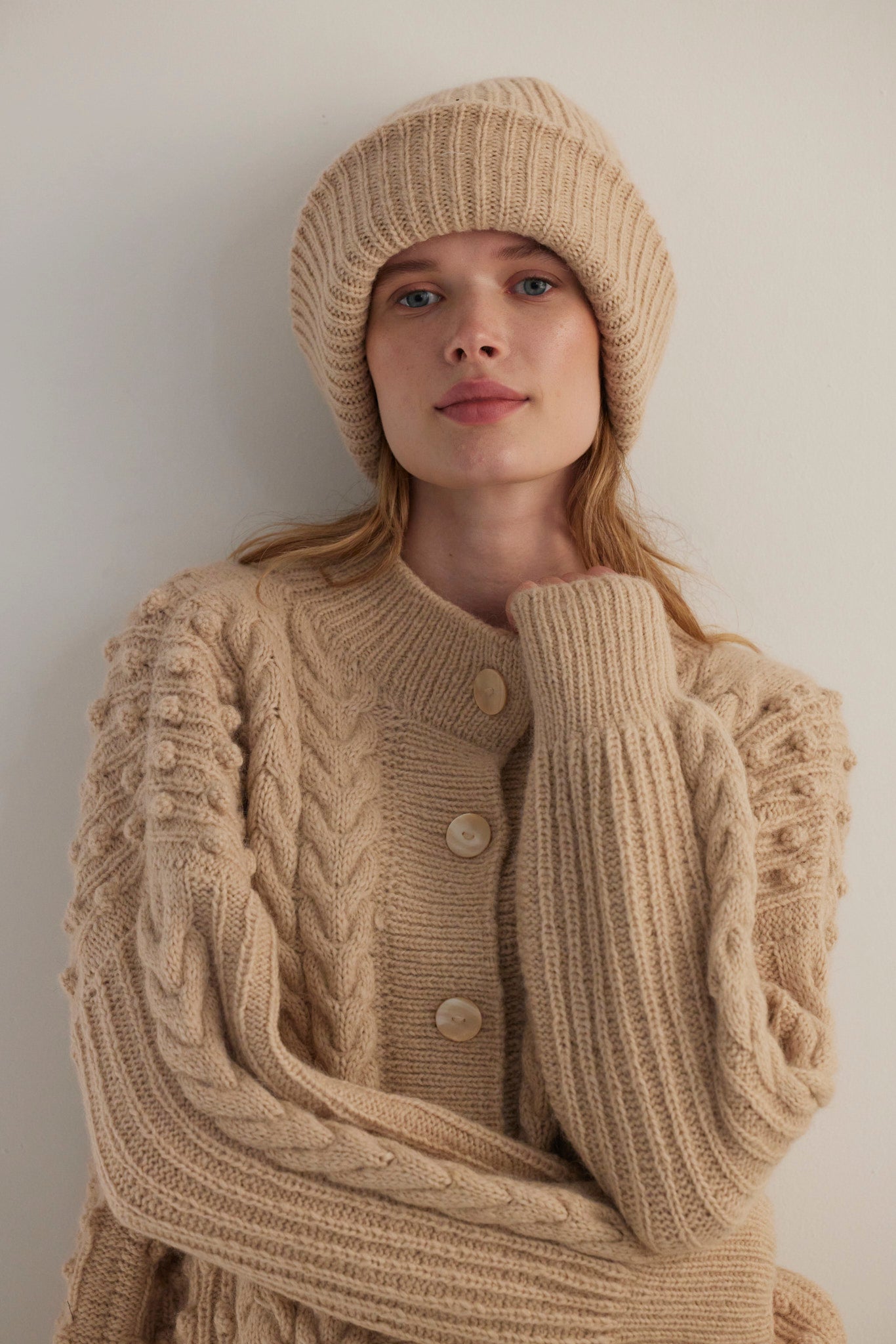SAMPLE FW26 - Lofted Beanie in Alpaca Wool Blend - Toasted Marshmallow Samples CHRISTINE ALCALAY