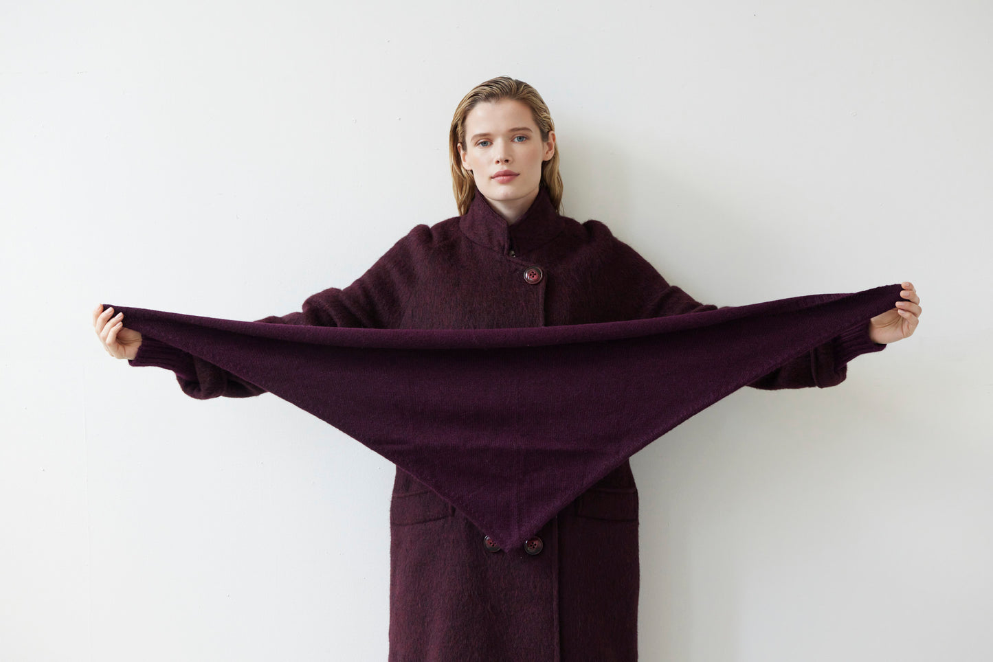 SAMPLE FW26 - Triangle Convertible Scarf - Plum Wine Samples CHRISTINE ALCALAY