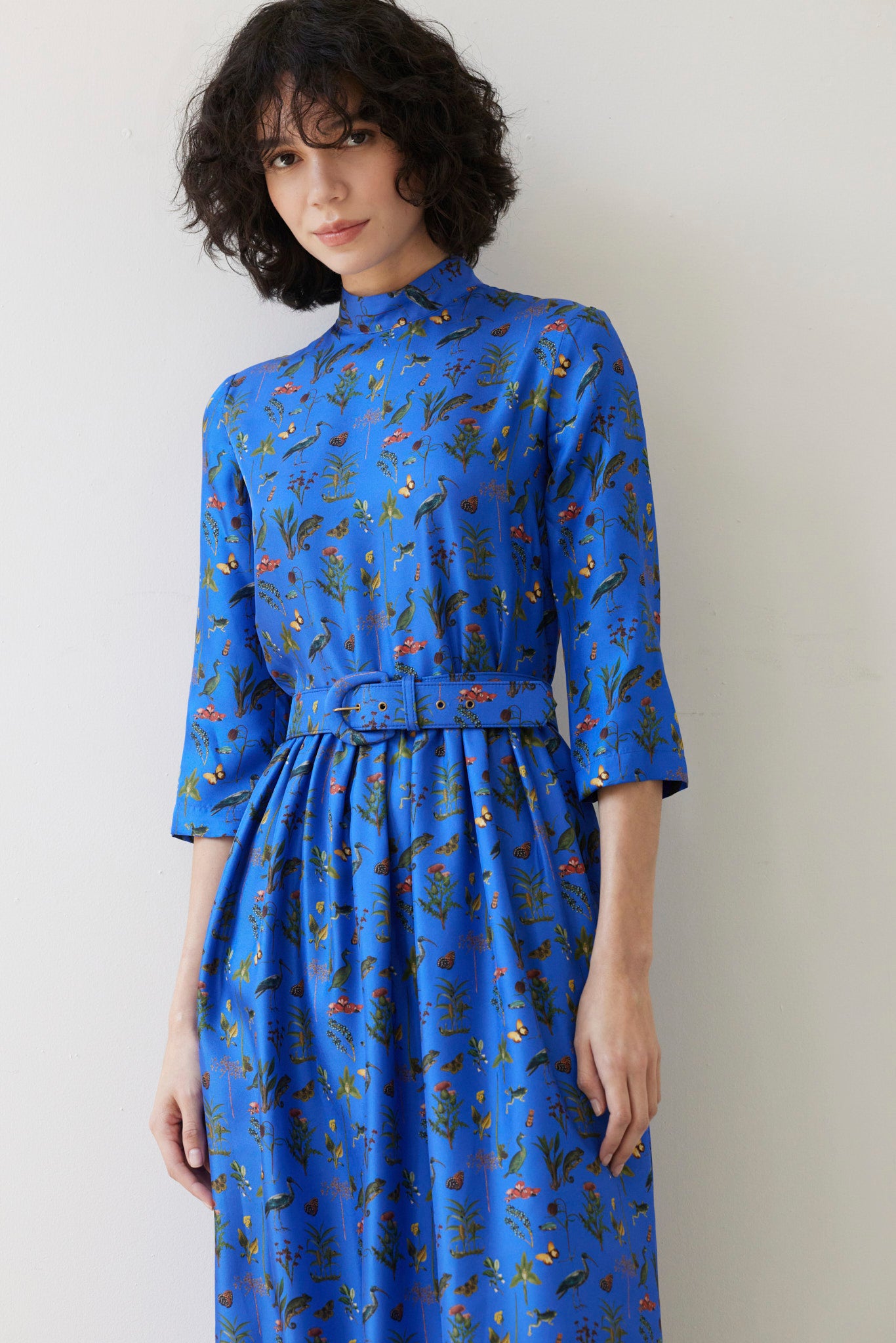 Audubon Silk Fabric Belts Belts CHRISTINE ALCALAY Electric Blue Audubon Extra small
