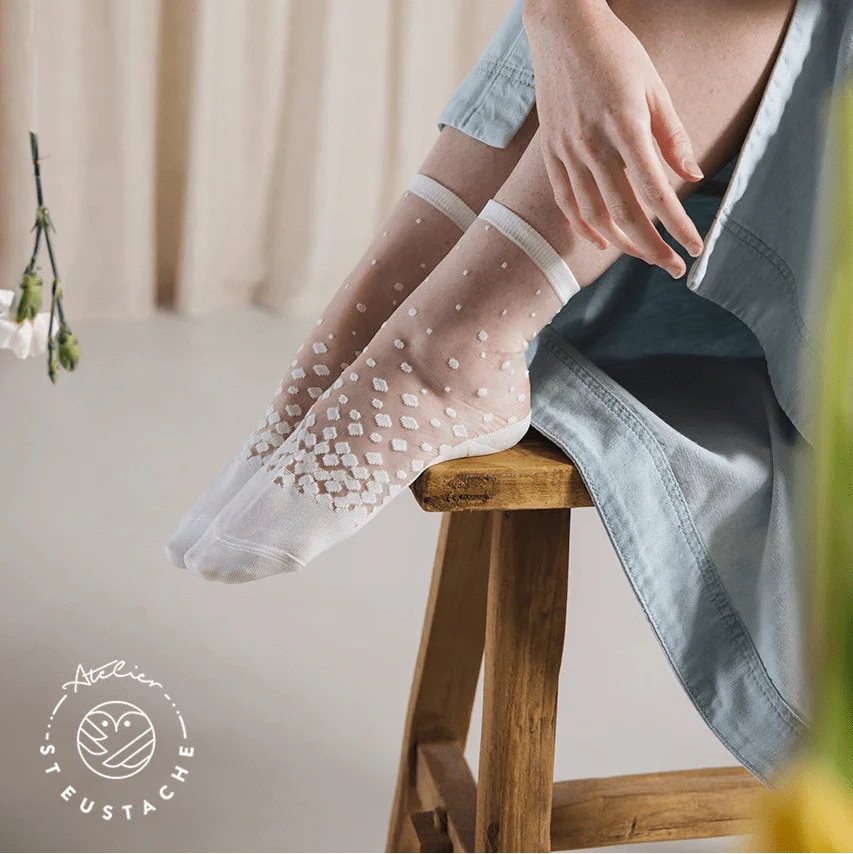 London Eye Pink Sheer Socks Socks Atelier St Eustache