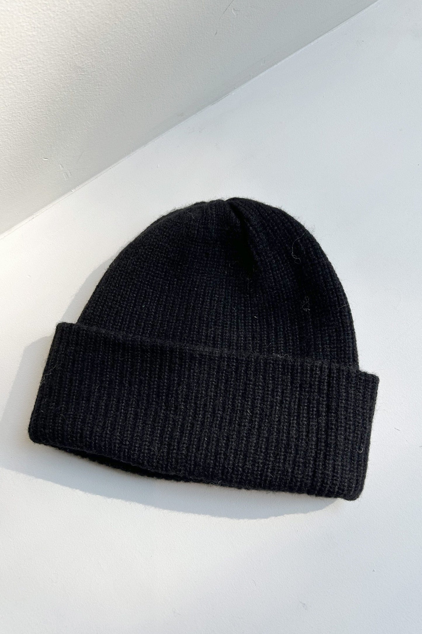 Lofted Beanie in Alpaca Wool Blend Beanies CHRISTINE ALCALAY Black One Size