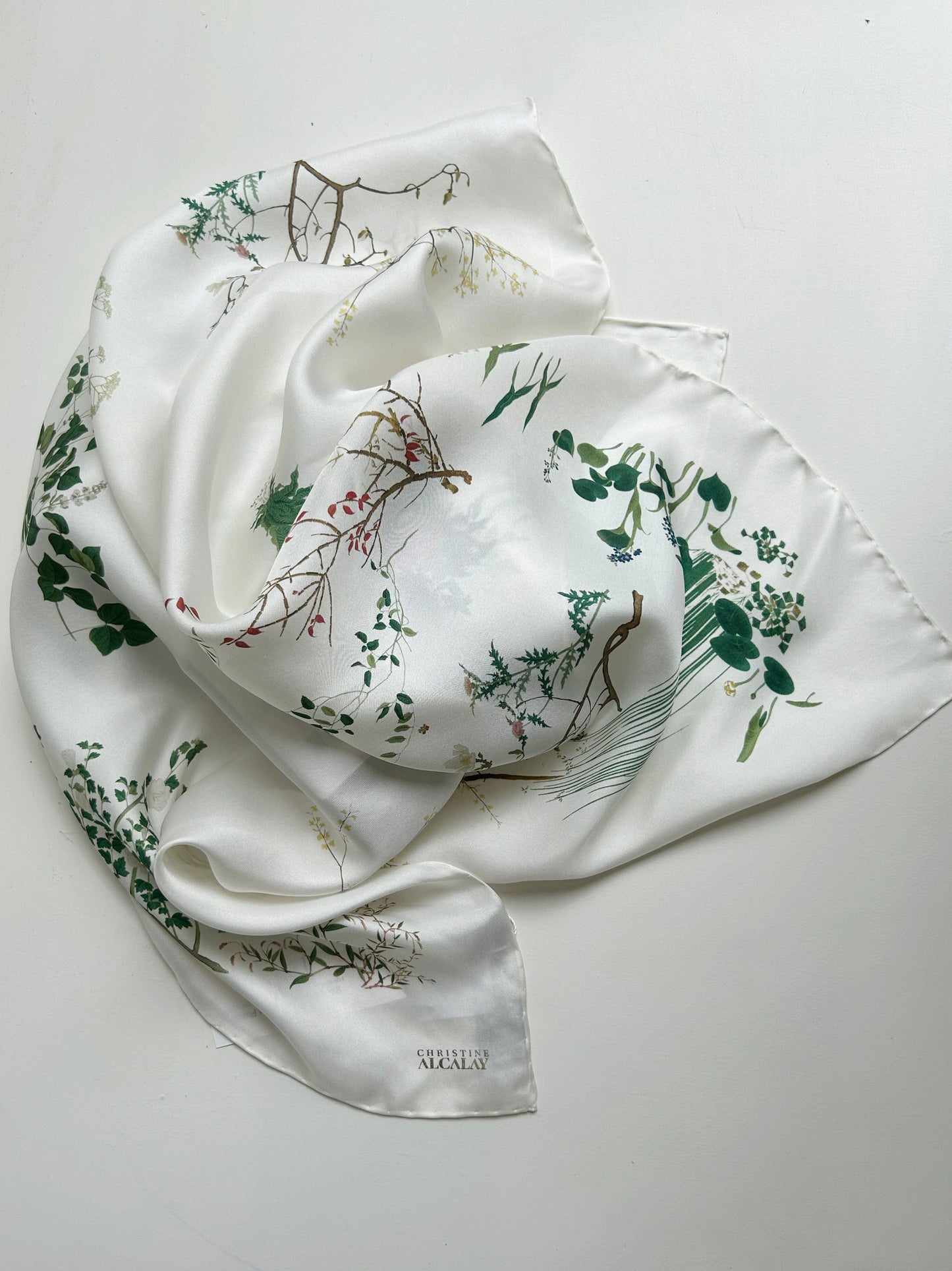 Silk Scarf: Flowers and Plants Accessories CHRISTINE ALCALAY   