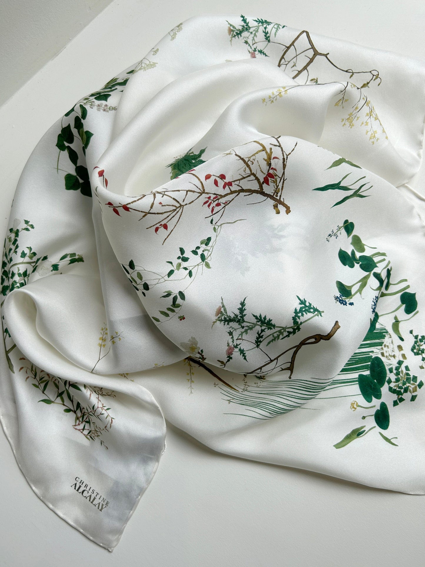 Silk Scarf: Flowers and Plants Accessories CHRISTINE ALCALAY Flowers and Plants  