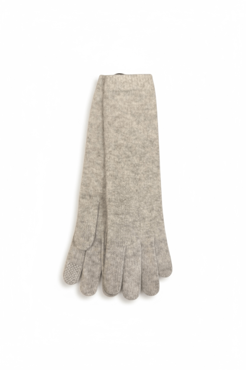 Plain Jersey with Cashmere Tech Gloves Accessories CHRISTINE ALCALAY Heather Chrome