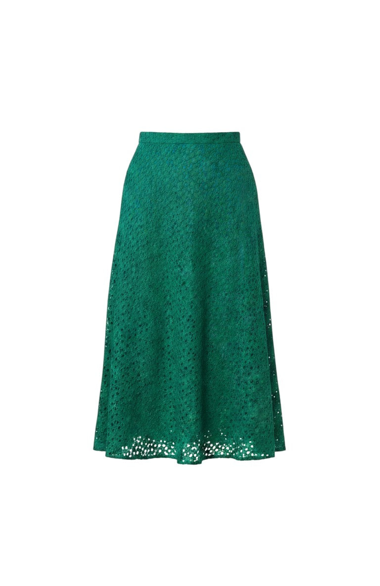 Christine Skirt in Malachite Green Corded Lace Skirts CHRISTINE ALCALAY