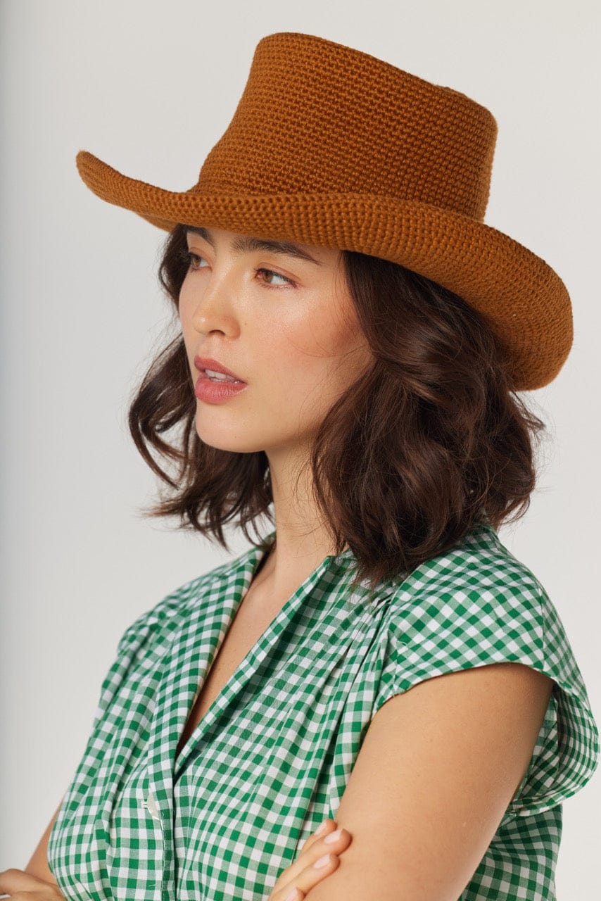 Georgia Sun Hat in Brown Sugar Pima Cotton Hats CHRISTINE ALCALAY