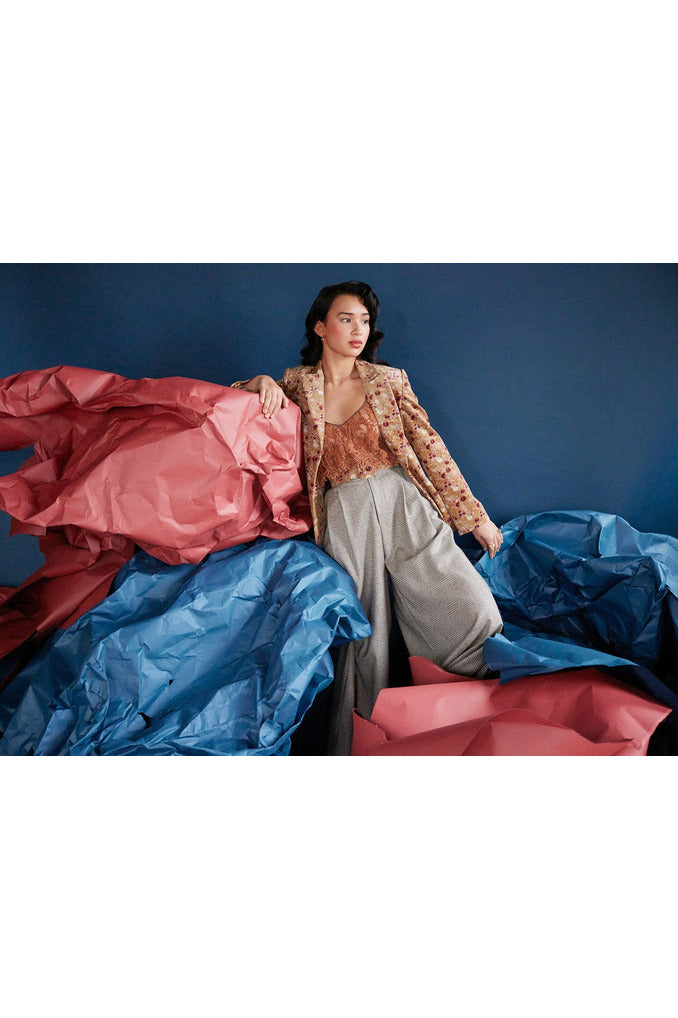 Tilda Jacket in Italian Houndstooth Corduroy Jackets CHRISTINE ALCALAY