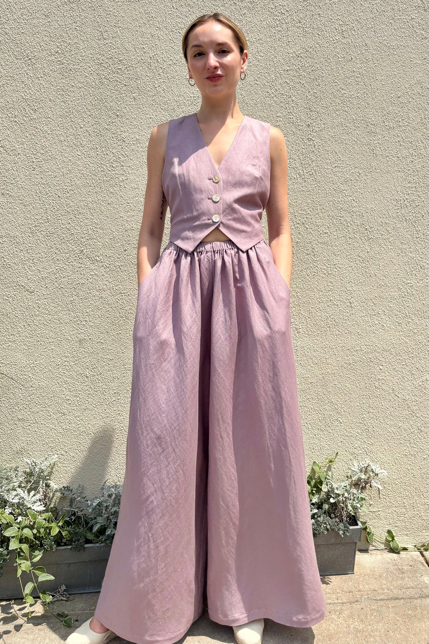 Gretchen Pant in Linen Blend Pants CHRISTINE ALCALAY