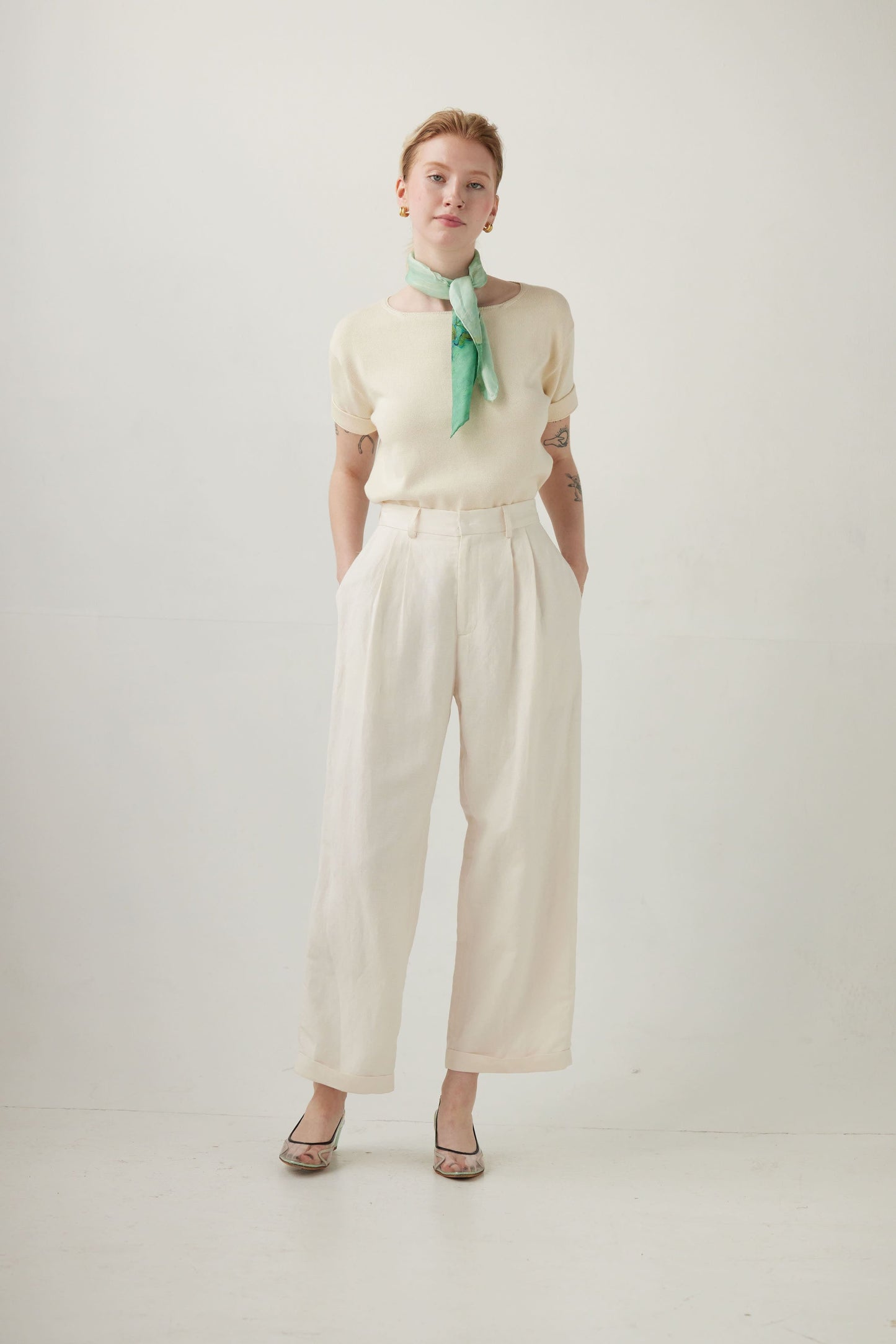 Charlie Pant in Linen Blend Pants CHRISTINE ALCALAY Oat 0 