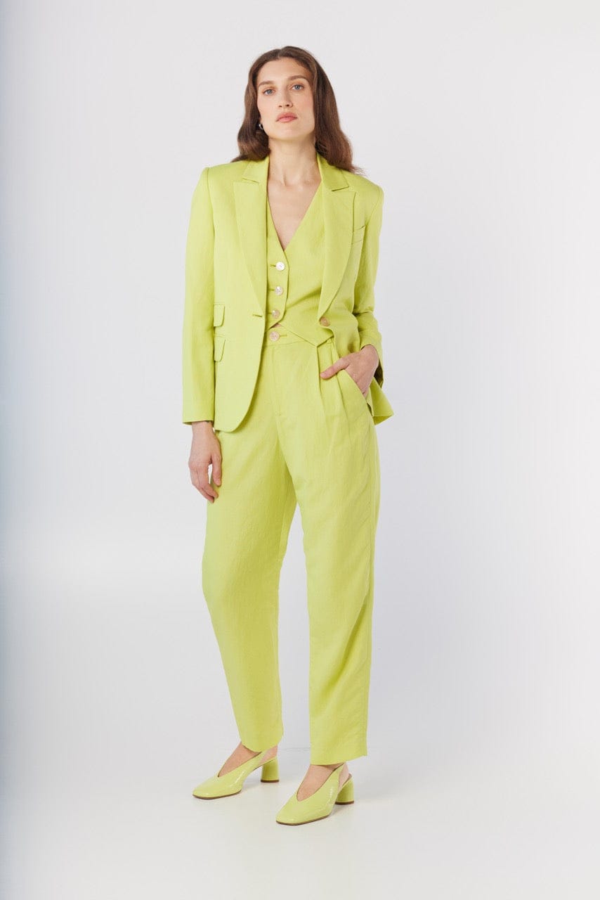 Sophia Pant in Lemongrass Linen Blend Pants CHRISTINE ALCALAY