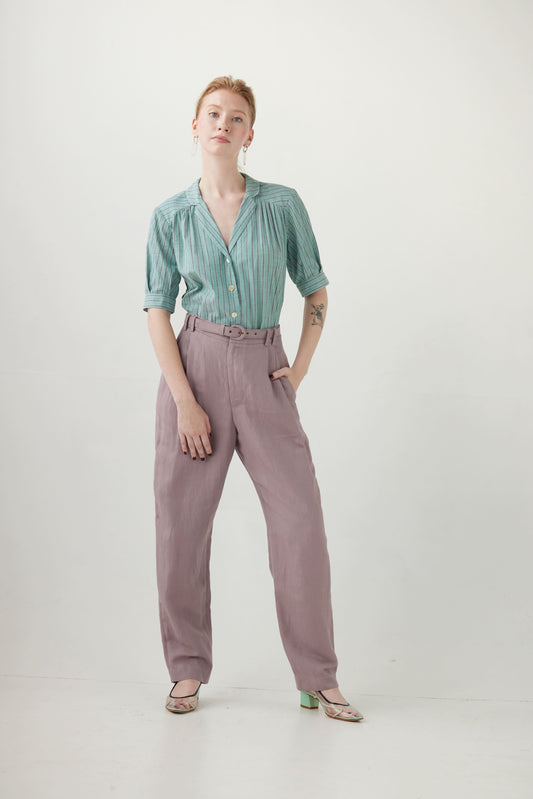Sophia Pant in Linen Blend Pants CHRISTINE ALCALAY Wisteria 00 