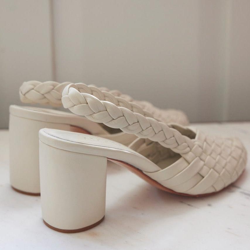 SAMPLE SS25 - Lucille Braided Heel in Vanilla Samples CHRISTINE ALCALAY