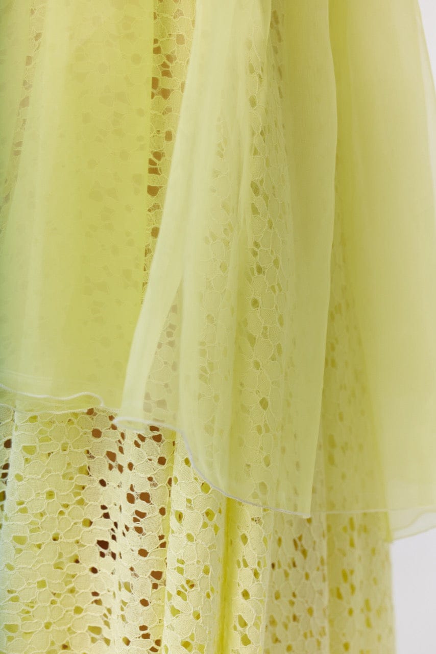 Lou Lou Skirt in Limoncello Lace and Silk Organza Skirts CHRISTINE ALCALAY