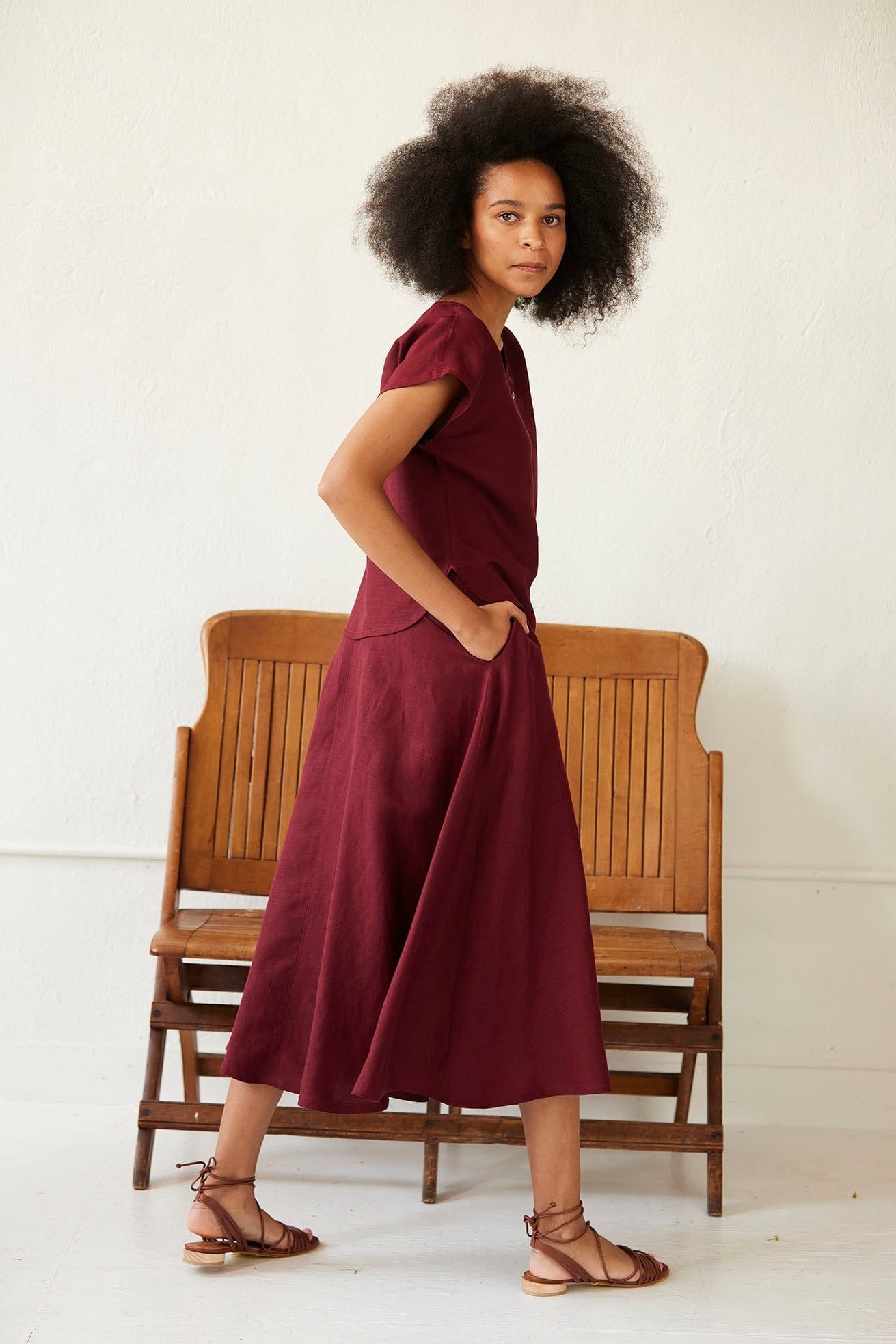 Thy-Lan Skirt in Linen Blend Skirts CHRISTINE ALCALAY   