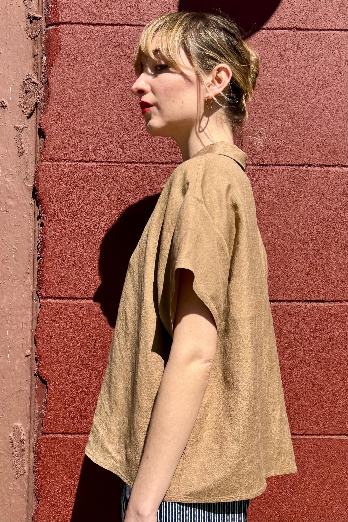 Drew Blouse in Linen Blend Tops CHRISTINE ALCALAY