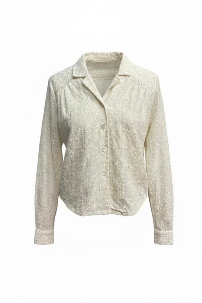 Iris Blouse in Cream Embroidered Cotton Tops CHRISTINE ALCALAY