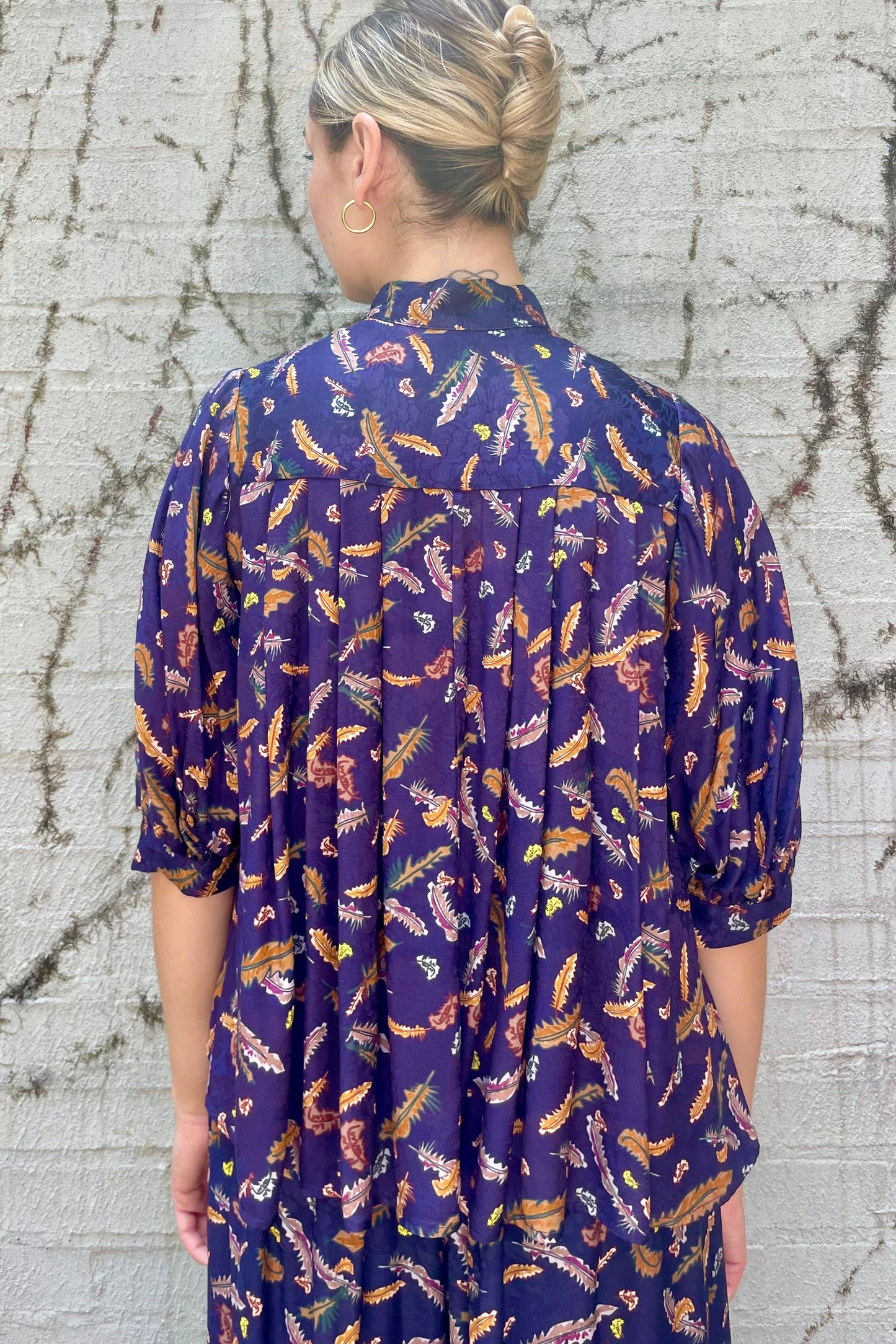 Livia Blouse in Feather Print Tops CHRISTINE ALCALAY