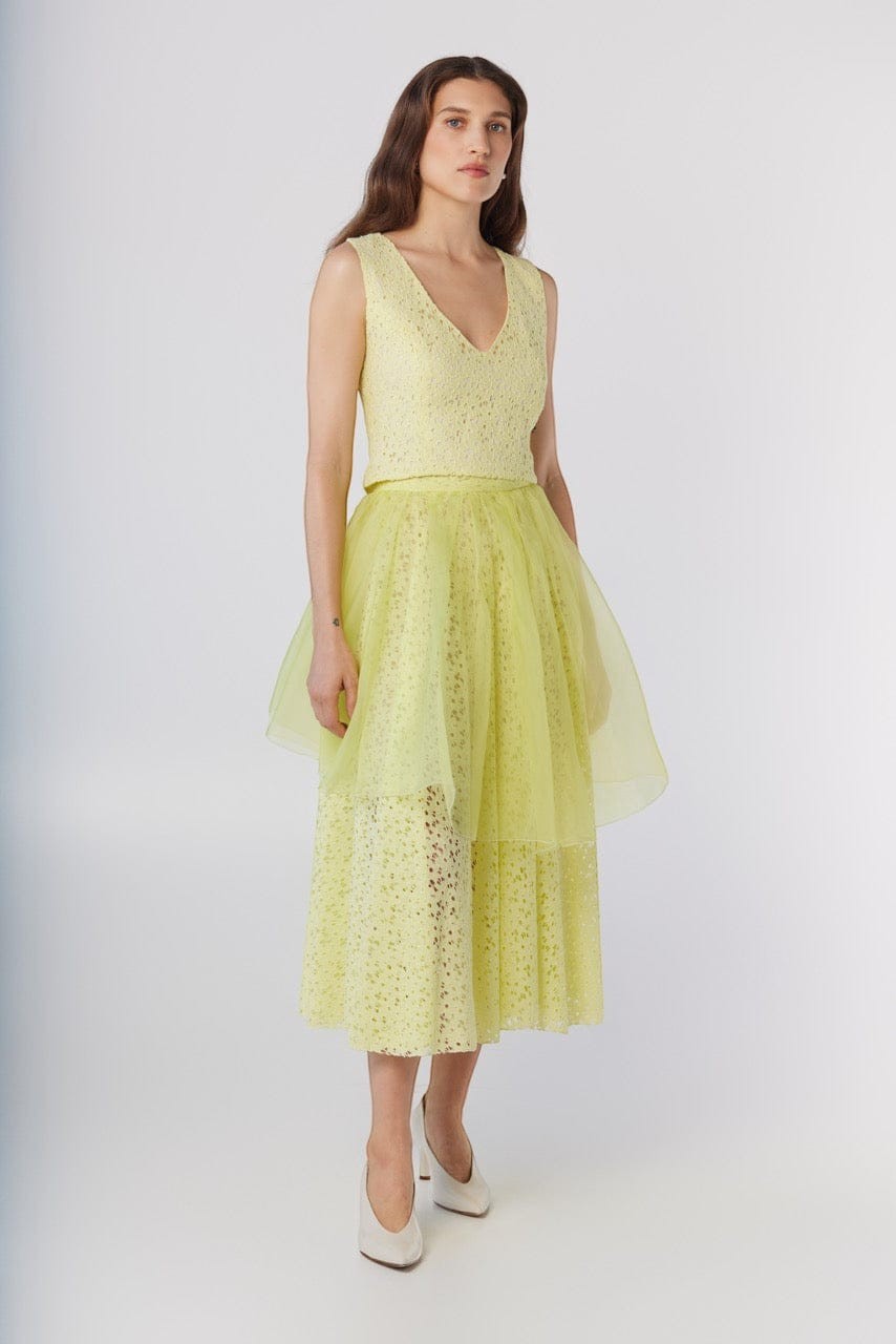 Sophie Top in Limoncello Yellow Corded Lace – CHRISTINE ALCALAY