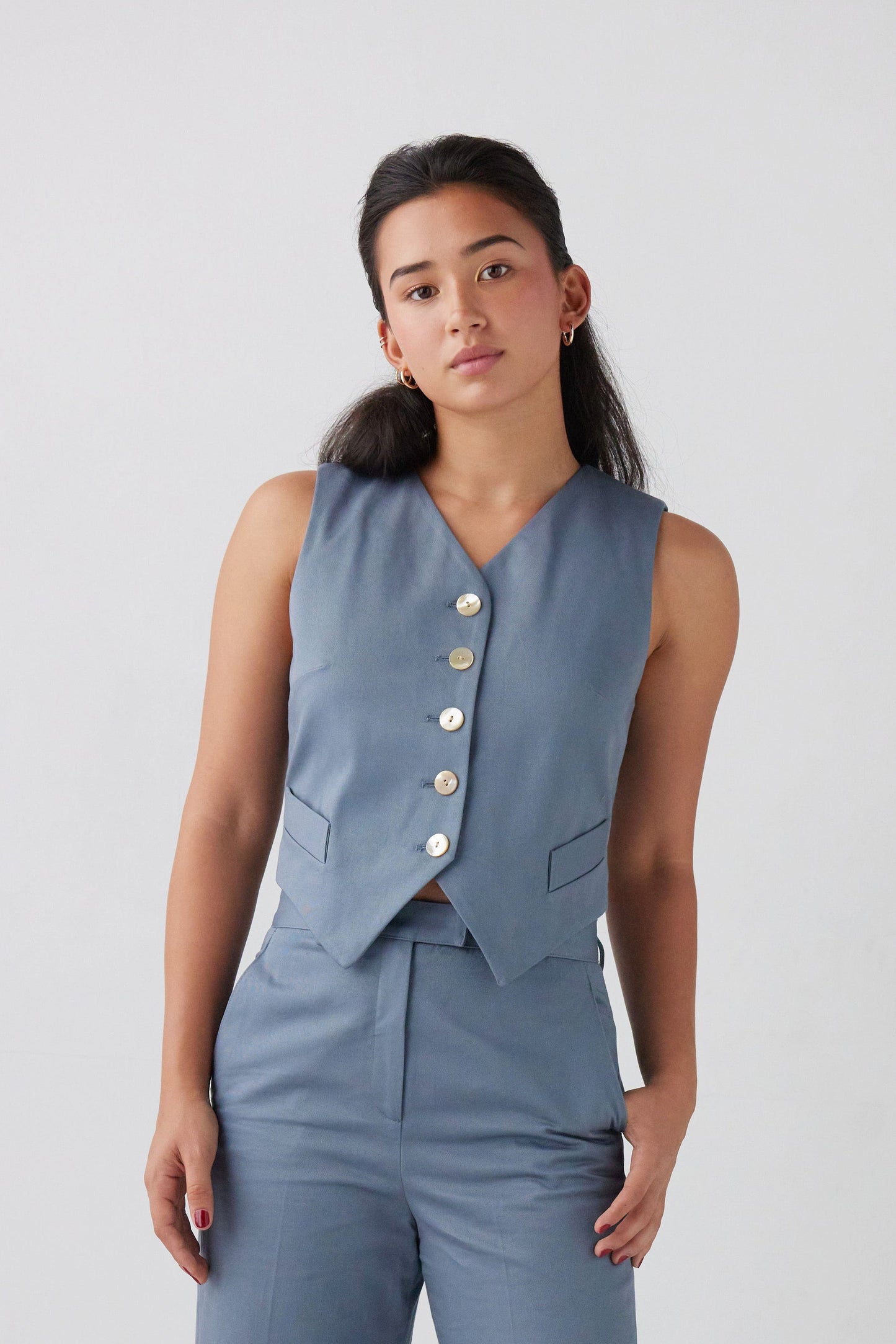 Annie Vest in Cotton Twill Vests CHRISTINE ALCALAY Coast Small 