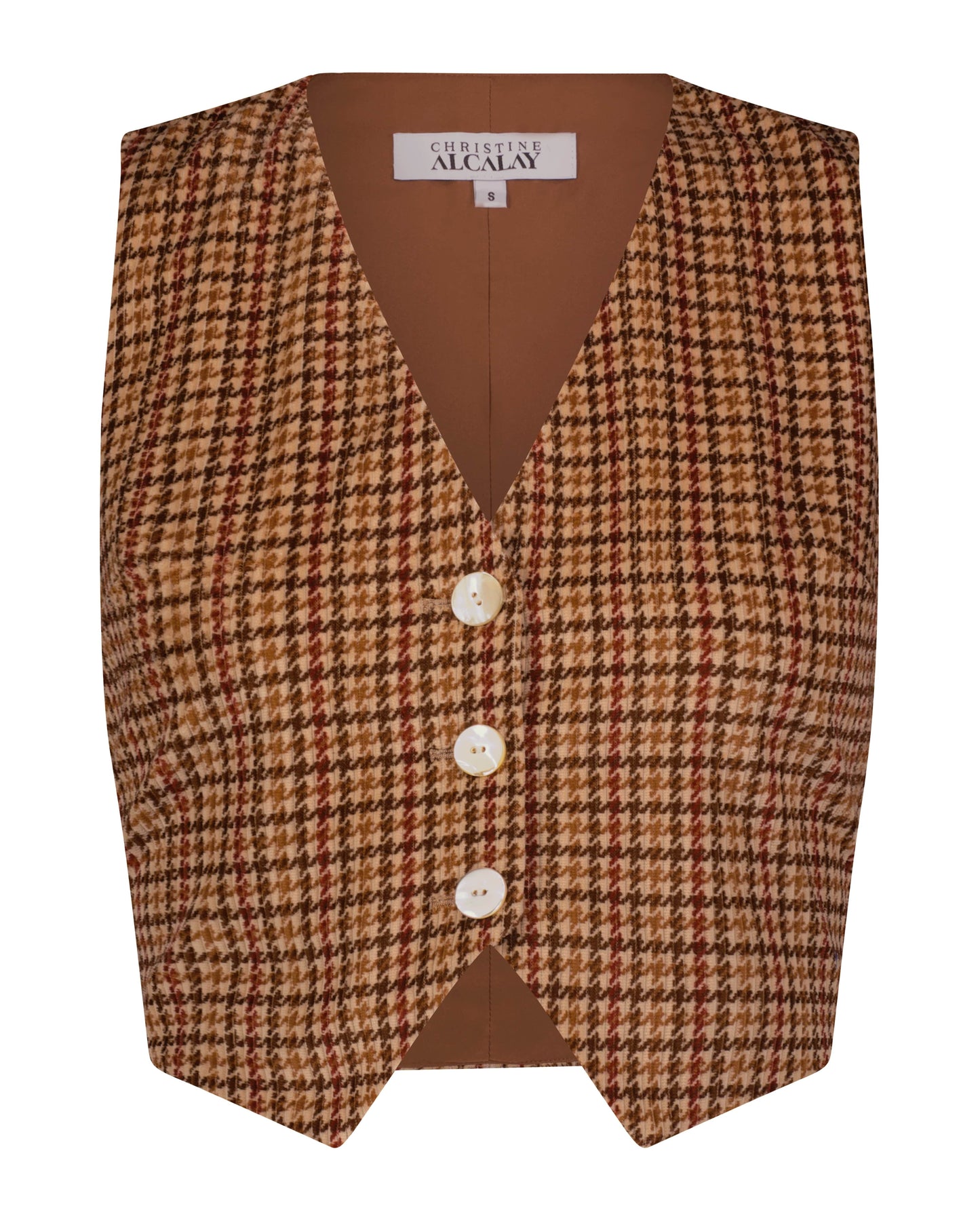Diane Vest in Italian Houndstooth Corduroy Vests CHRISTINE ALCALAY