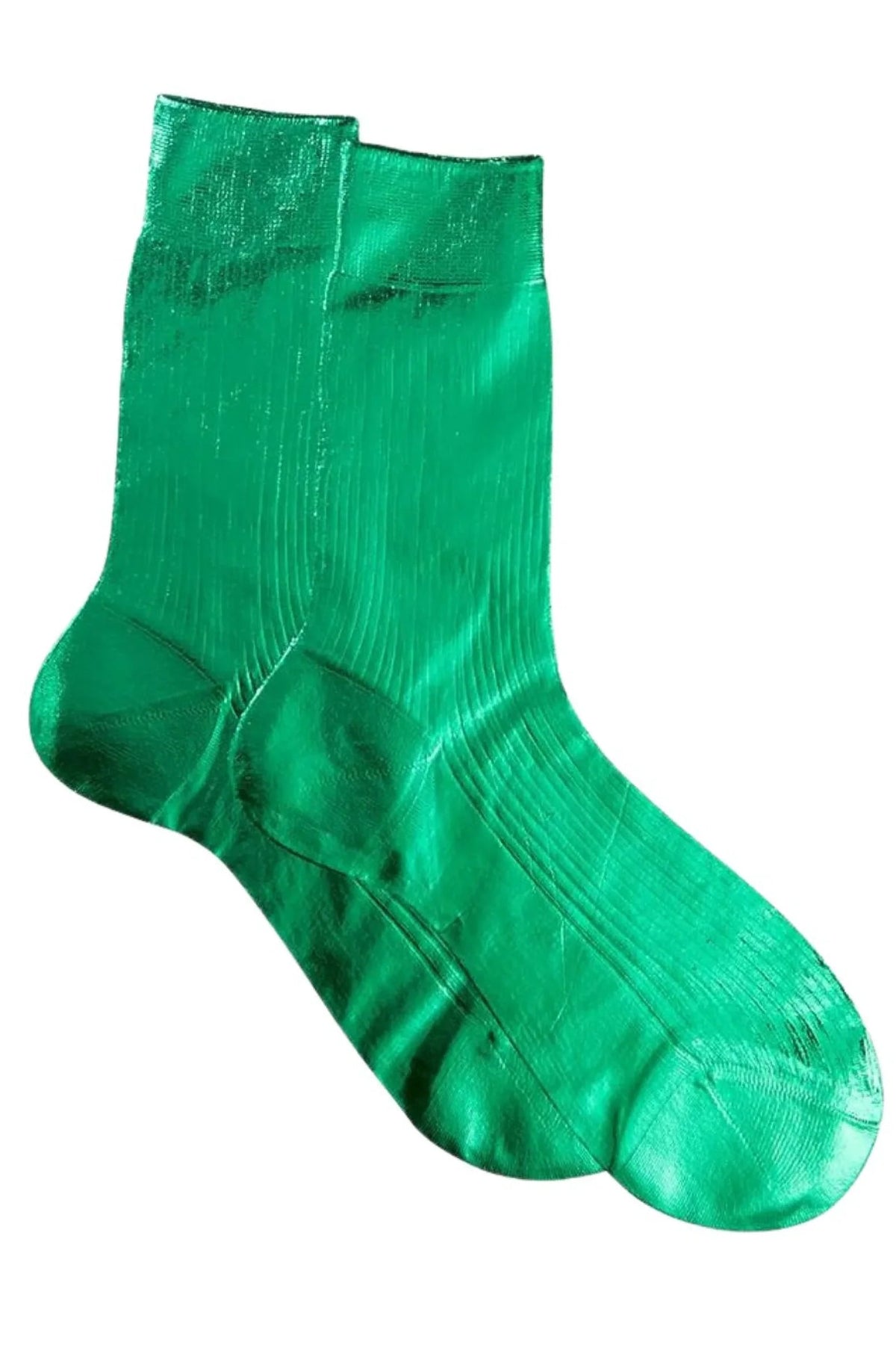 Maria La Rosa One Ribbed Laminated Sock Collection - Emerald