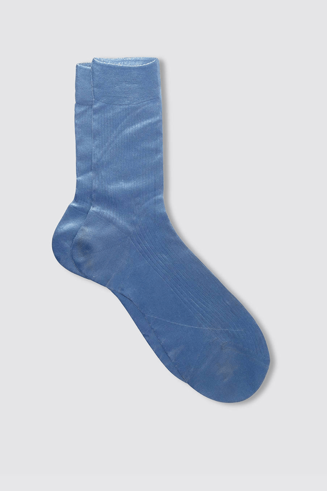 Maria La Rosa One Ribbed Laminated Sock Collection - Blue Real Socks Maria La Rosa