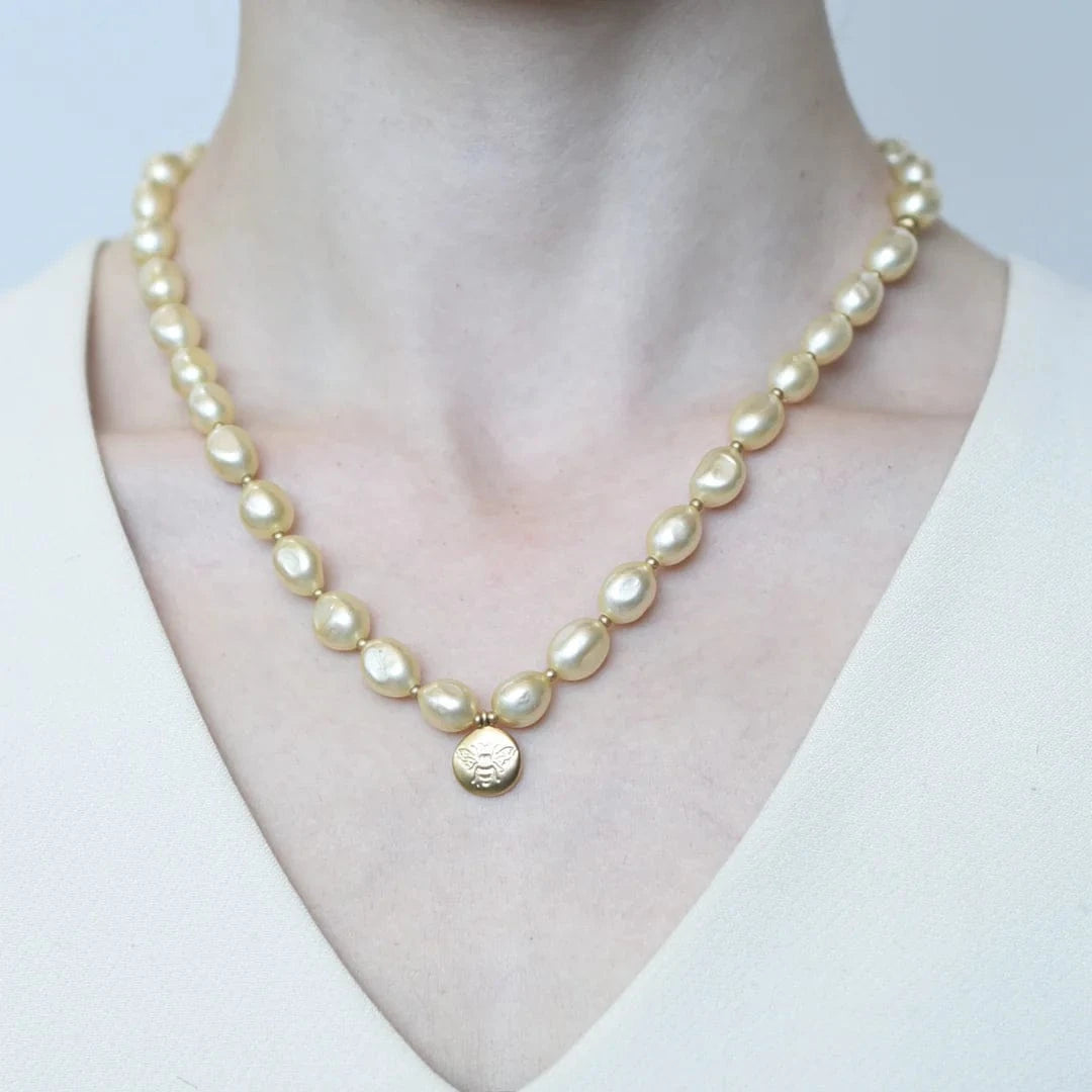Baroque Glass Pearl Necklace Jewelry Monshiro