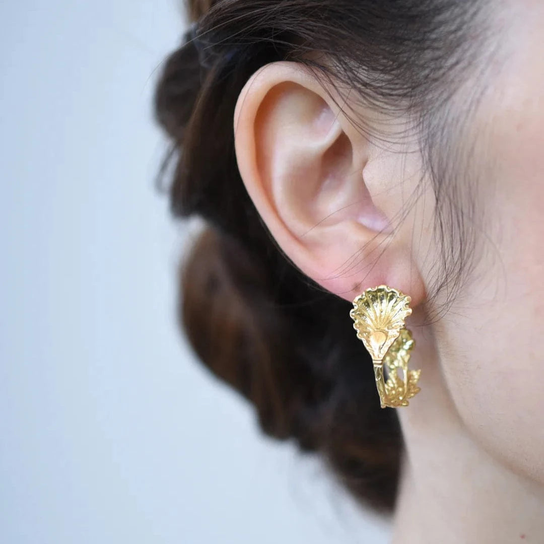 Gold Spoon Earrings Jewelry Monshiro