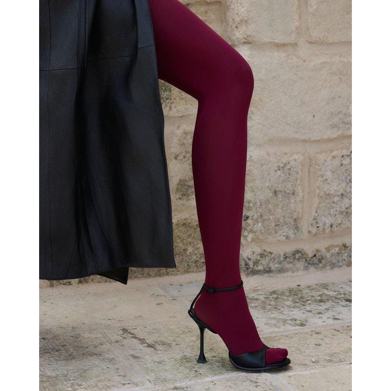 Olivia Premium Tights - Red Mahogany Hosiery Swedish Stockings