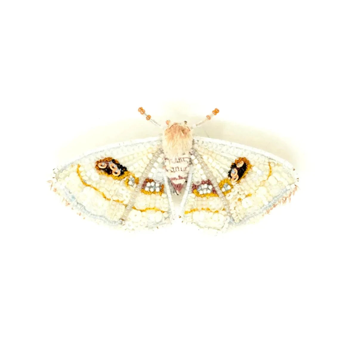 White Spring Moth Brooch Pin Accessories Trovelore