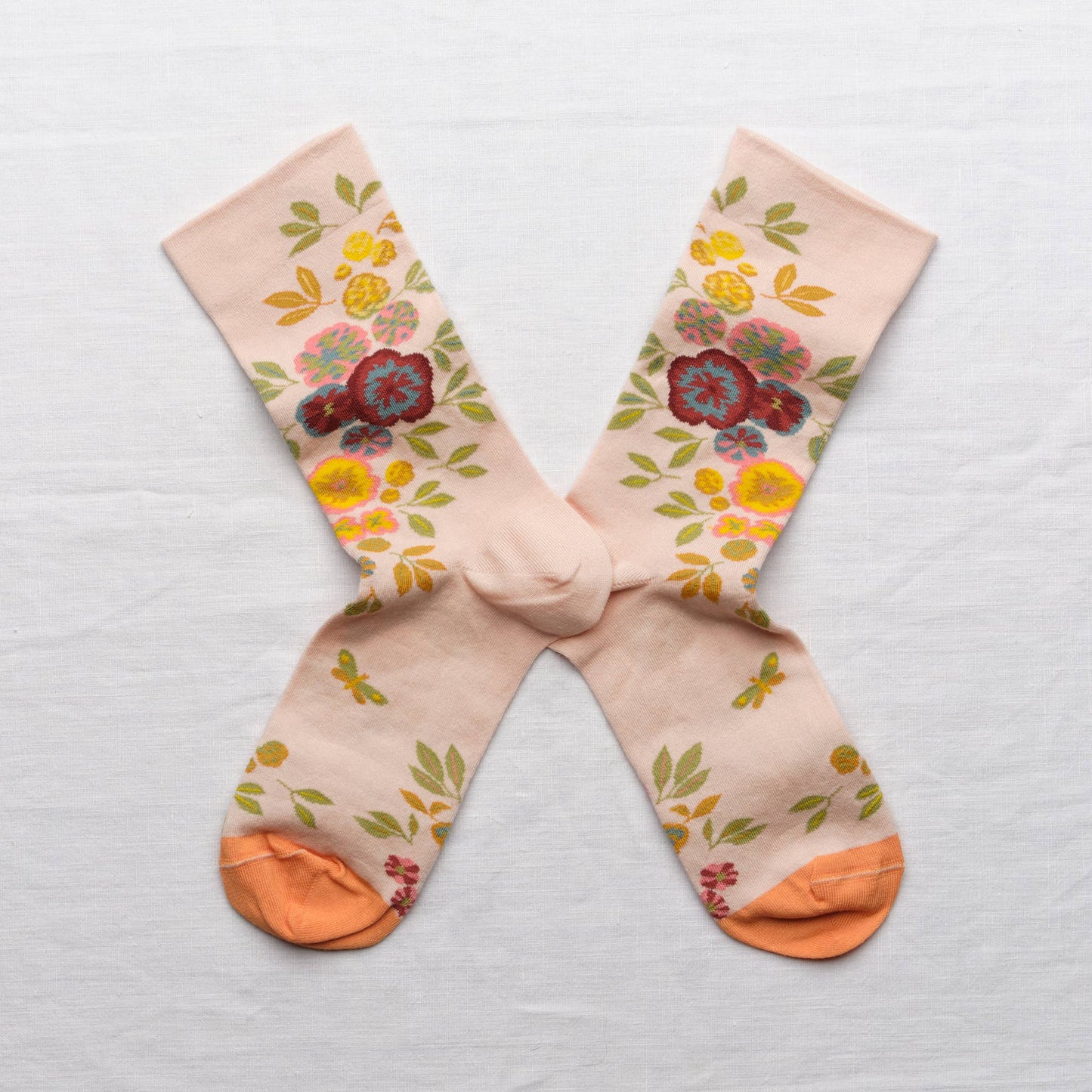 Socks Pensée Pink Bouton Bonne Maison