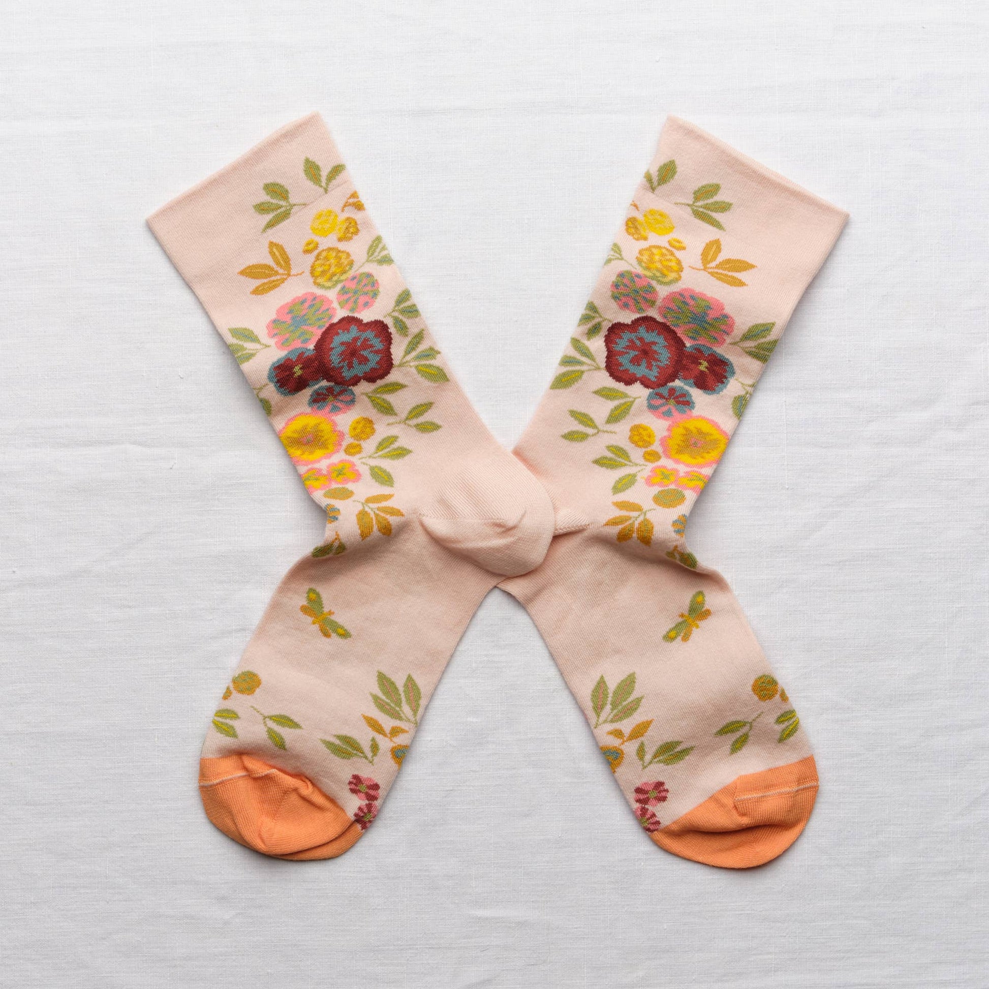 Socks Pensée Pink Bouton Bonne Maison