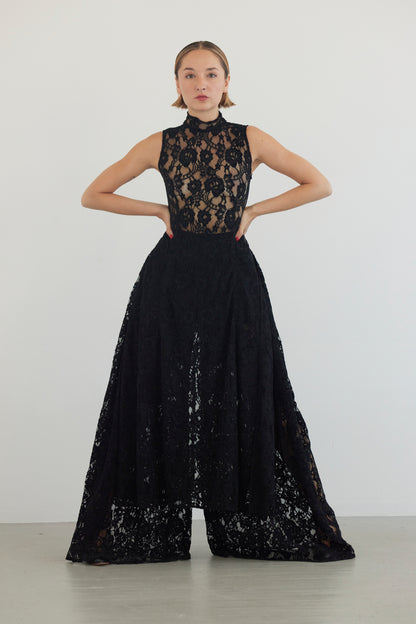 Victoria Pant in Lace Pants CHRISTINE ALCALAY Black 0
