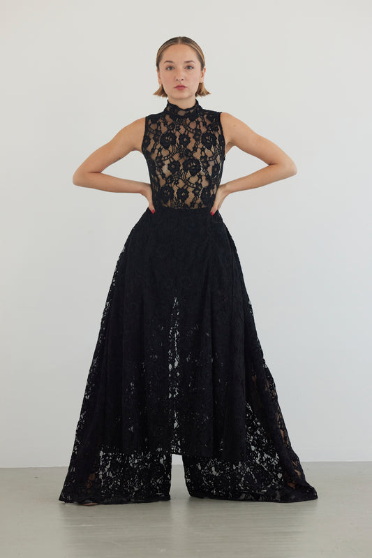 Victoria Pant in Lace Pants CHRISTINE ALCALAY Black 0