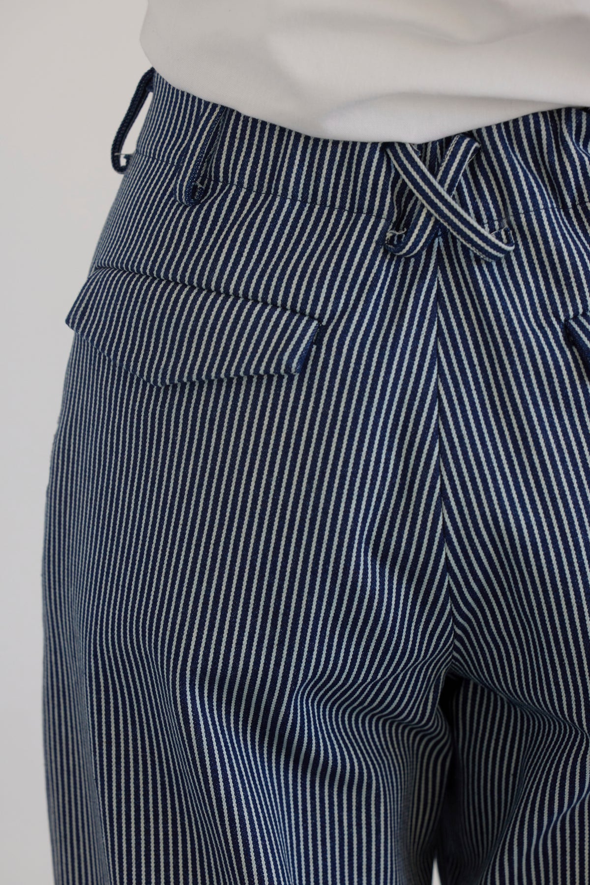 Patty Pant in Railroad Stripe Denim Pants CHRISTINE ALCALAY