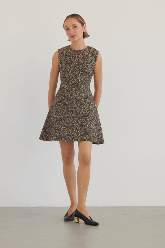 Sasha Dress in Ditzy Floral Brocade Dresses CHRISTINE ALCALAY