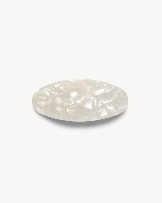 Jumbo Oval Barrette in White Shell MACHETE