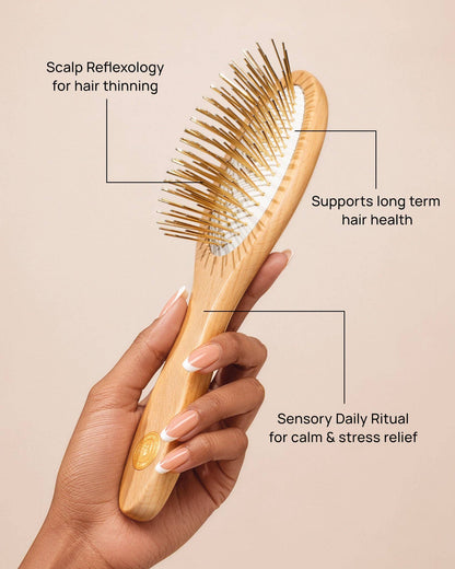 Large Gua Sha Brush: Classic Beechwood Snow Fox Skincare