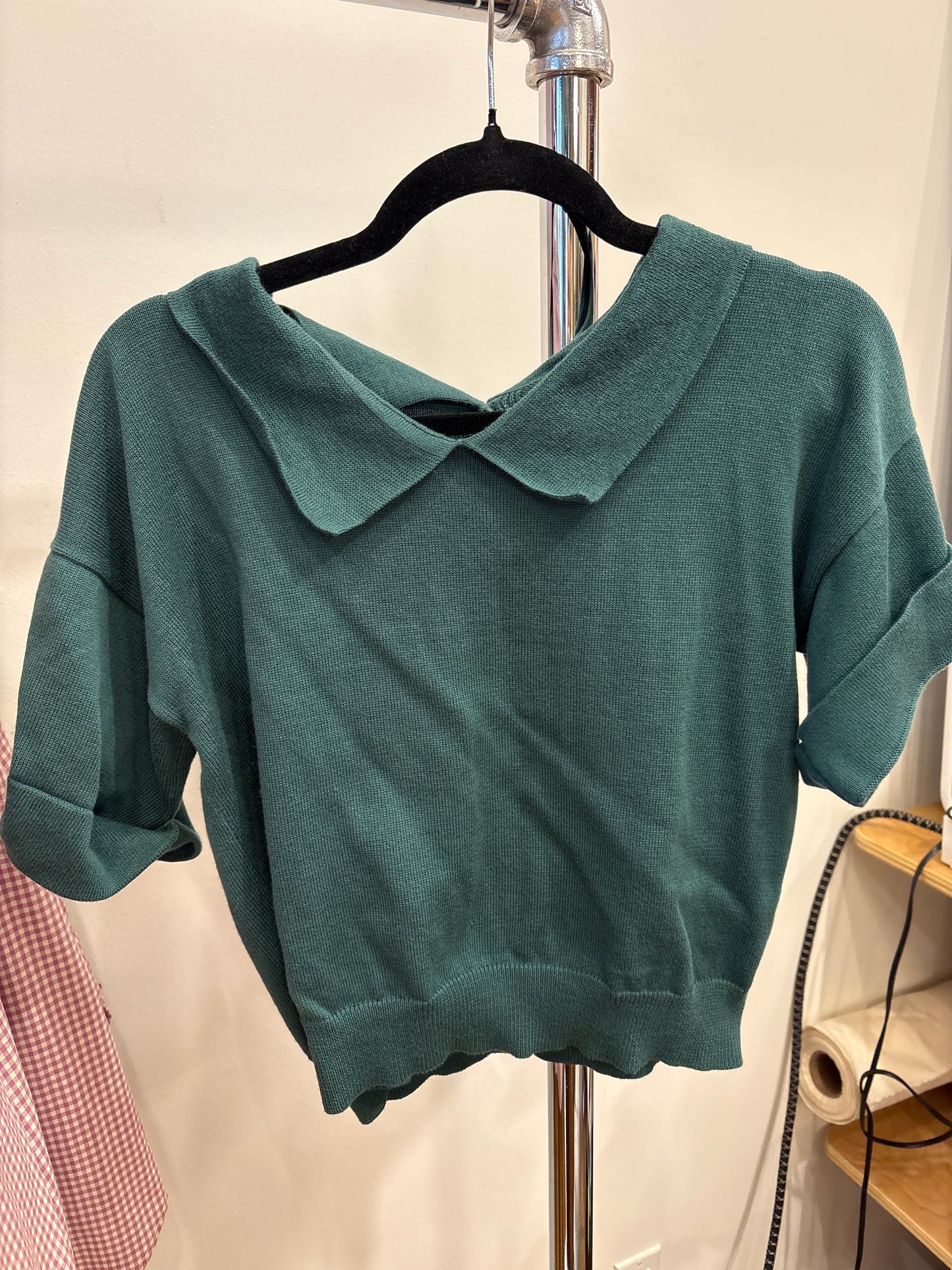 SAMPLE SS26 - Olivia Polo in Moss Pima Cotton Samples CHRISTINE ALCALAY
