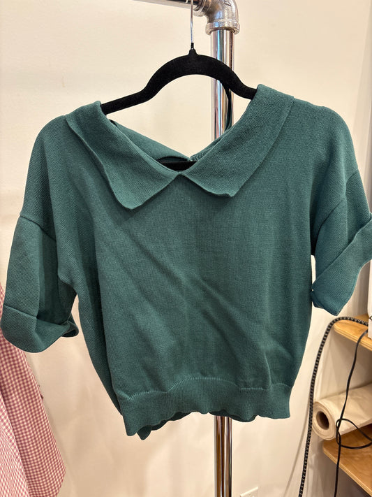 SAMPLE SS26 - Olivia Polo in Moss Pima Cotton Samples CHRISTINE ALCALAY