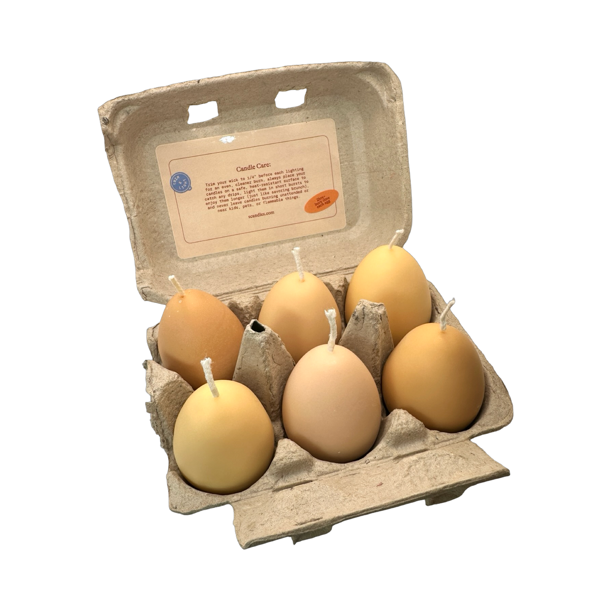 Egg Candles - 6 Pack Box Candles Scandles