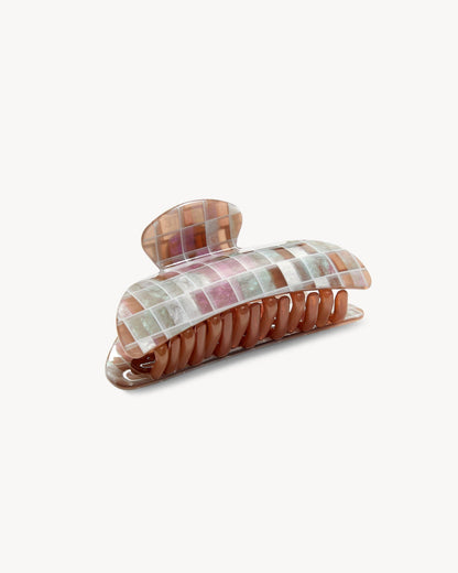 Midi Heirloom Claw in Brown Shell Checker MACHETE