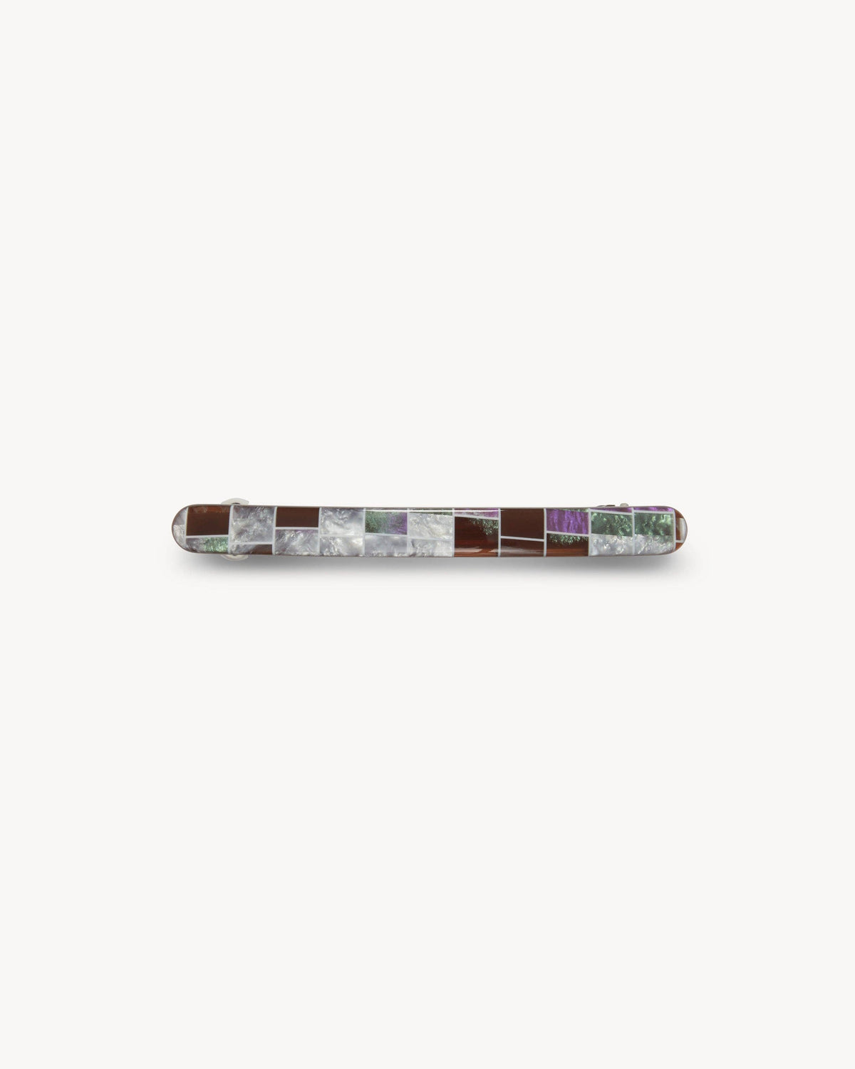 Slim Paris Barrette in Brown Shell Checker MACHETE