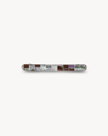 Slim Paris Barrette in Brown Shell Checker MACHETE