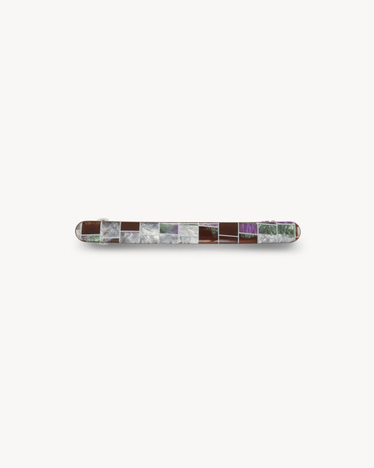 Slim Paris Barrette in Brown Shell Checker MACHETE