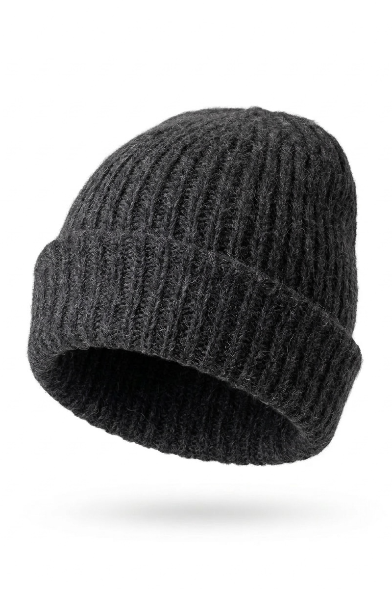 SAMPLE FW26 - Lofted Beanie in Alpaca Wool Blend - Charcoal Samples CHRISTINE ALCALAY